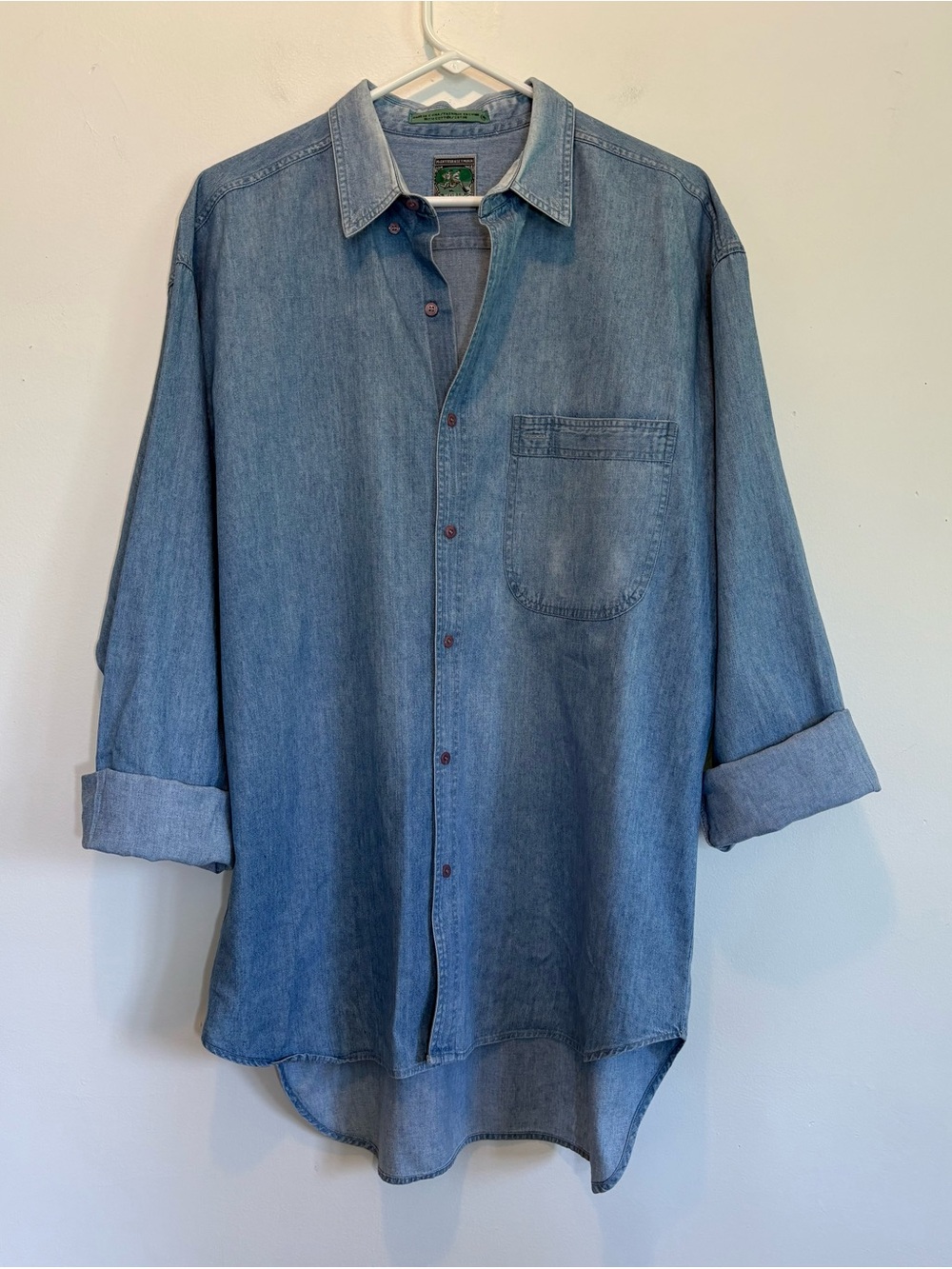 Vintage 90s McIntosh & Seymour Denim Button Up Shirt Men’s Medium Large Oversize